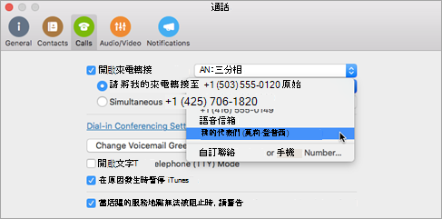 將通話設定為我的代理人