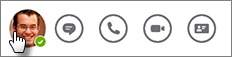 點擊聯絡人照片即可即時通訊、撥打電話或查看聯絡人卡