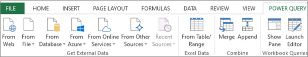 Excel 2013 Power Query 功能区