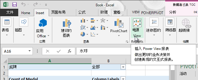 插入 Power View 报表