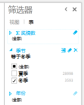 在 Power View 中筛选图表