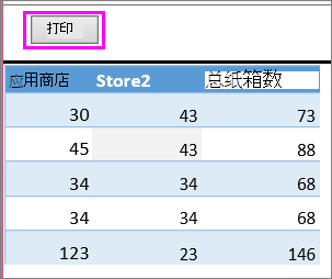 表格的打印预览
