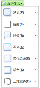“形状效果”菜单