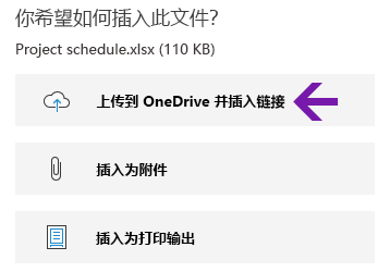 OneNote for Windows 10 中的文件插入选项