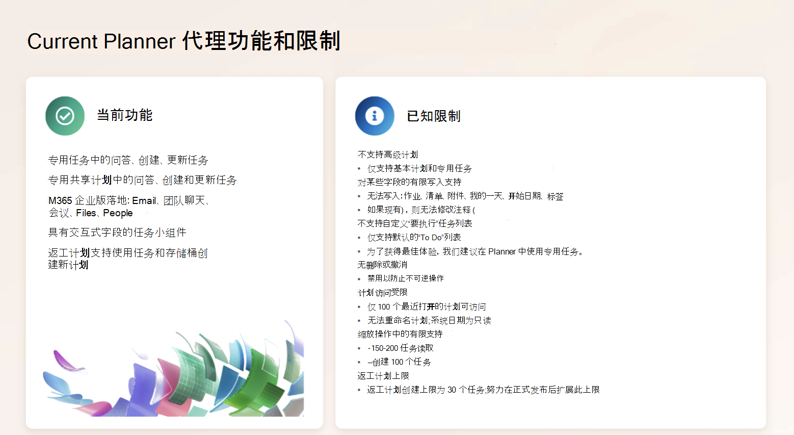 当前规划器功能和限制的示意图。