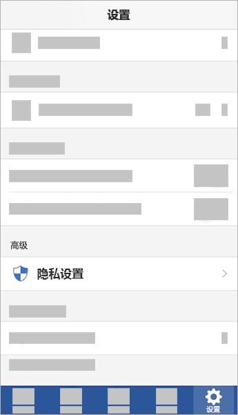 显示 iOS 上的“隐私设置”选项的屏幕截图