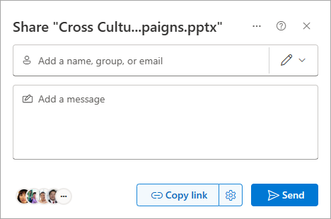 SharePoint 中的“共享”对话框。