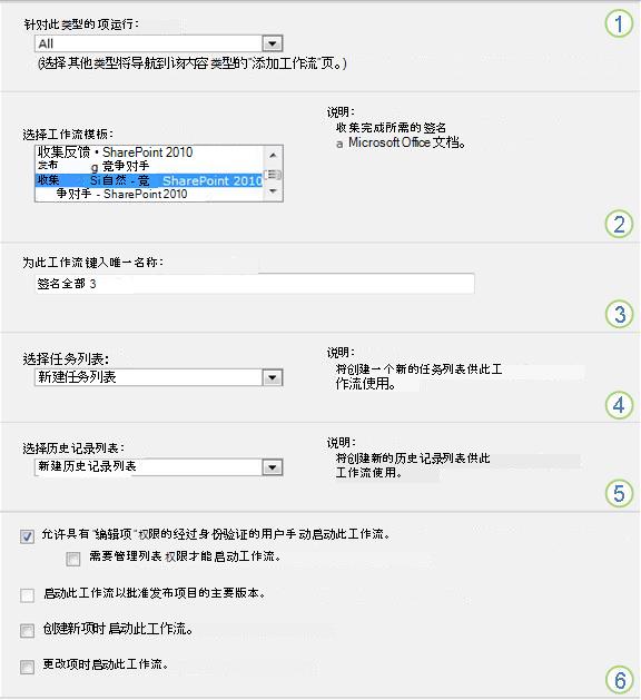 单个列表或库的关联表单首页