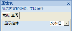 查询设计中的“显示控件”属性