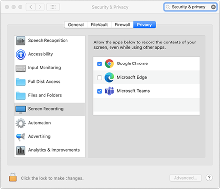 确保允许在 macOS 上Stream屏幕录制