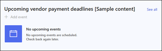 事件 Web 部件的预览。