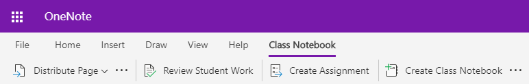 OneNote 网页版中的“课堂笔记本”选项卡的屏幕截图