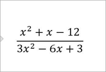 公式：x 平方加 x 减 12,3x 平方减 6x 加 3
