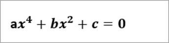 示例公式读取：ax^4+bx^2+c=0