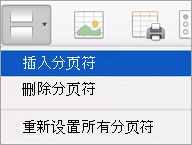 “分隔符”菜单上的选项