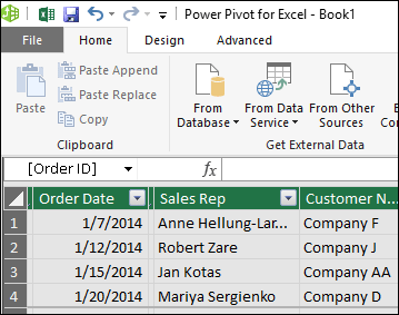 Power Pivot Table 视图