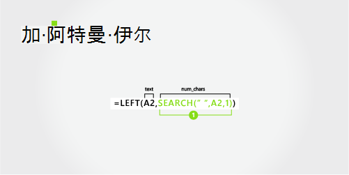 用于分隔名字和姓氏后跟后缀的公式