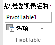 功能区上的数据透视表选项
