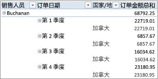 大纲形式的数据透视表