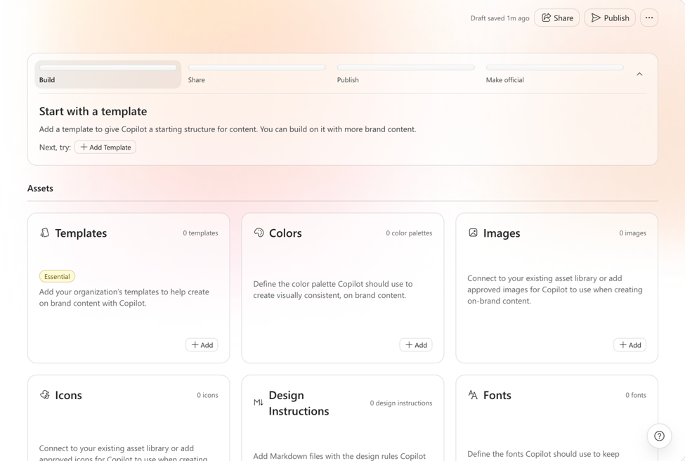 显示要填写的品牌套件所有区域的屏幕截图。