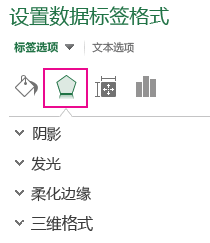 “设置数据标签格式”窗格上的“效果”选项卡