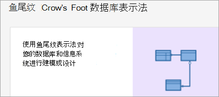 显示 Crows Foot 数据库表示法图表