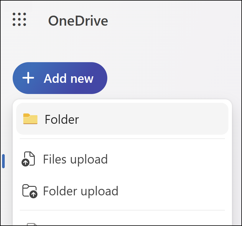 在 OneDrive 中将文件移动到不同文件夹的屏幕截图。