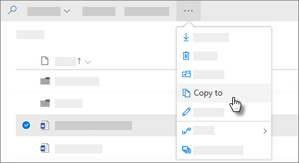 OneDrive for Business 中“复制到”命令的屏幕截图