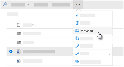 OneDrive for Business中“移动到”命令的屏幕截图