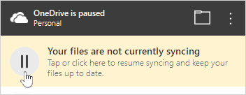 OneDrive 暂停按钮