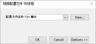 选择具有新配置文件名称的配置文件对话框