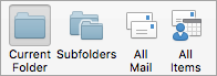 Shows the Mail search options