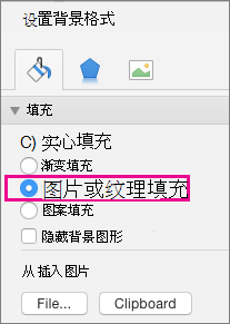 PowerPoint for Mac 中的“设置背景格式”