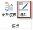 Publisher 2013 中的模板选项按钮