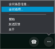 包含“会议”选项的“更多选项”菜单