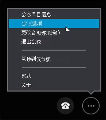 单击“更多选项 > ”“会议选项...”