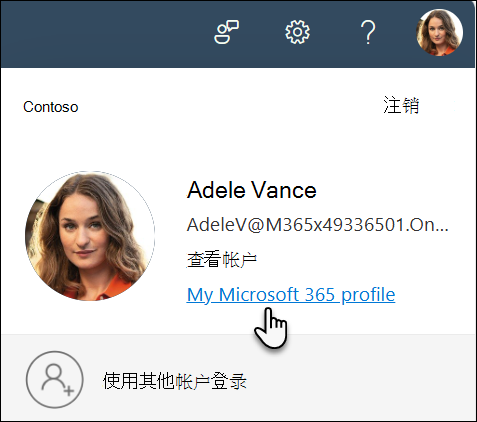 选择你的图片，然后选择“关于我”以转到“个人资料”