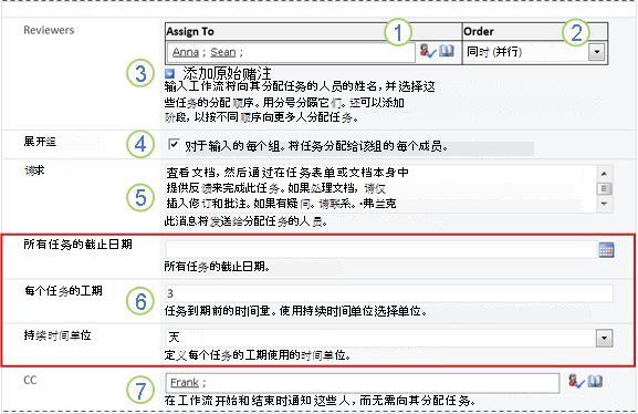 带有编号标注的初始表单