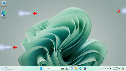 Surface 屏幕上显示蓝色调的亮区。