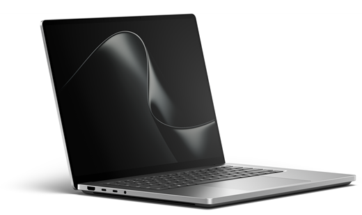 Surface Laptop Ultra 从正面显示，键盘盖已打开。