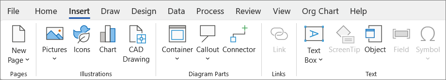 Visio 插入功能区