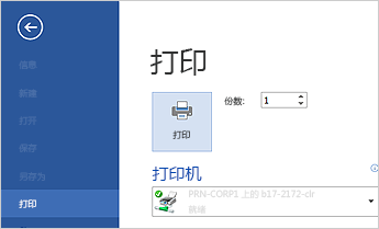 Backstage 视图中的“打印”