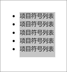 所选文本项目符号列表