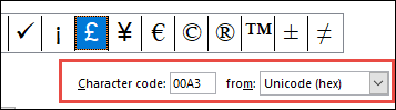 from 字段告诉你这是一个 Unicode 符号
