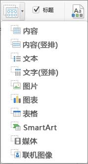 PowerPoint for Mac 中的“插入占位符”