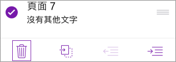 iOS 版 OneNote 中的 [刪除頁面]