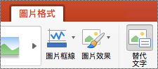 Mac 版 PowerPoint 功能區上的 [替代文字] 按鈕