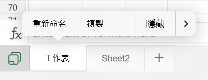iOS Excel 中的重新命名工作表選項