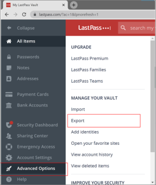 桌面 LastPass 匯出密碼位置