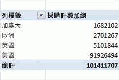 樞紐分析表範例